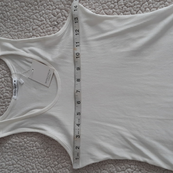 NWT Mangopop Collection Size Medium Beige Ribbed Tank Top Snap Bodysuit - Picture 11 of 14
